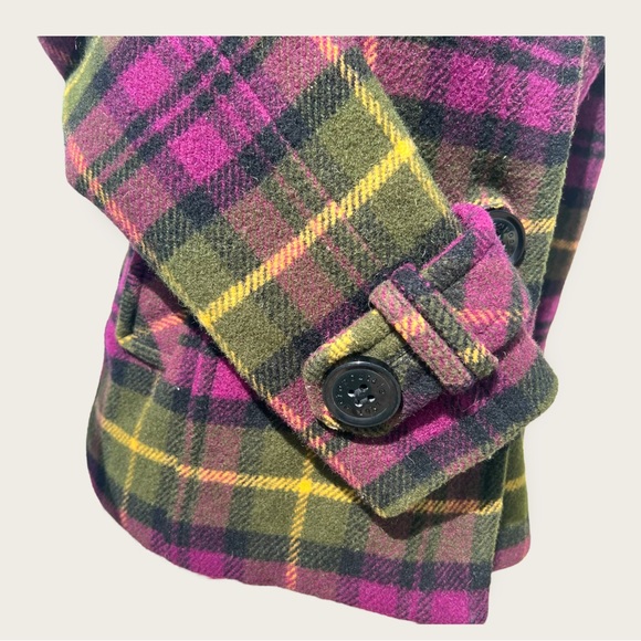 Aeropostale Plaid Pea Coat NWOT - Picture 5 of 11